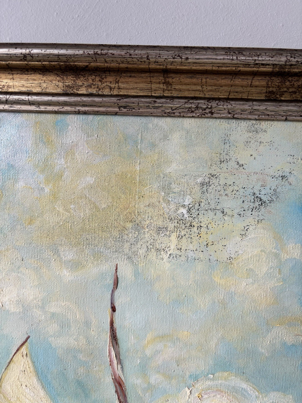 Brazil Art “SAILBOATS TROPICAL SEASIDE” Oil Painting Coastal Figures Palm Tree