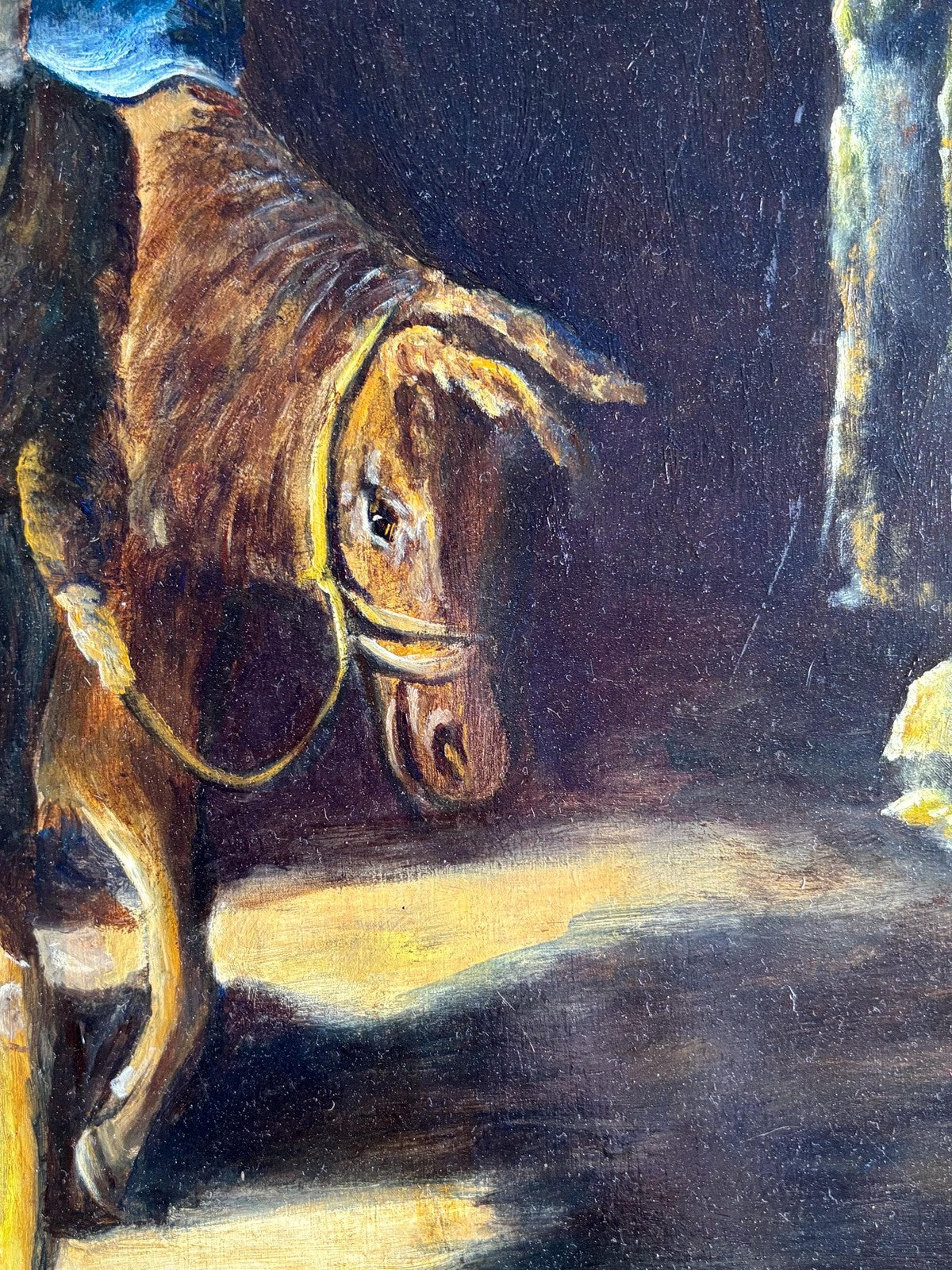 Big Art Maria Joseph Jesus Christ Mule Cave Christian Oil Painting Peter Maas