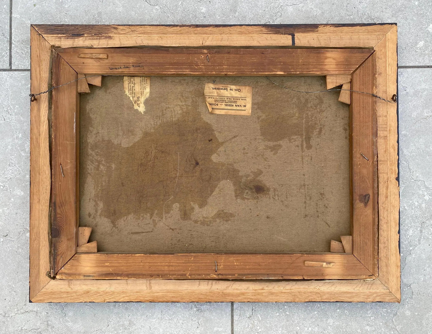 Ca. 1890 Dutch Oil Painting Watermill Chickens Farm Woman Landscape Countryside