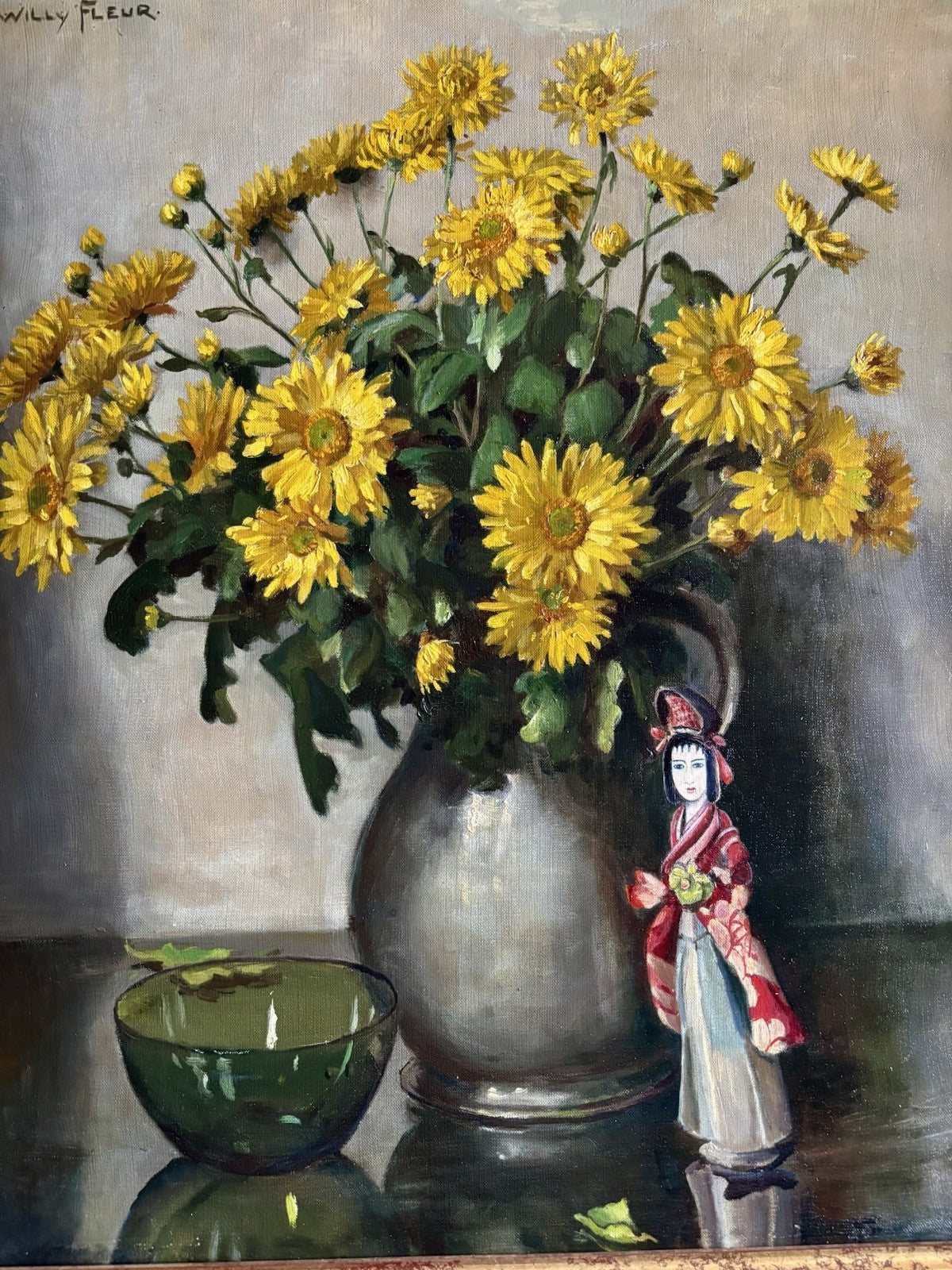 Willy Fleur (1888-1967) Original Oil Painting Floral Still Life Signed