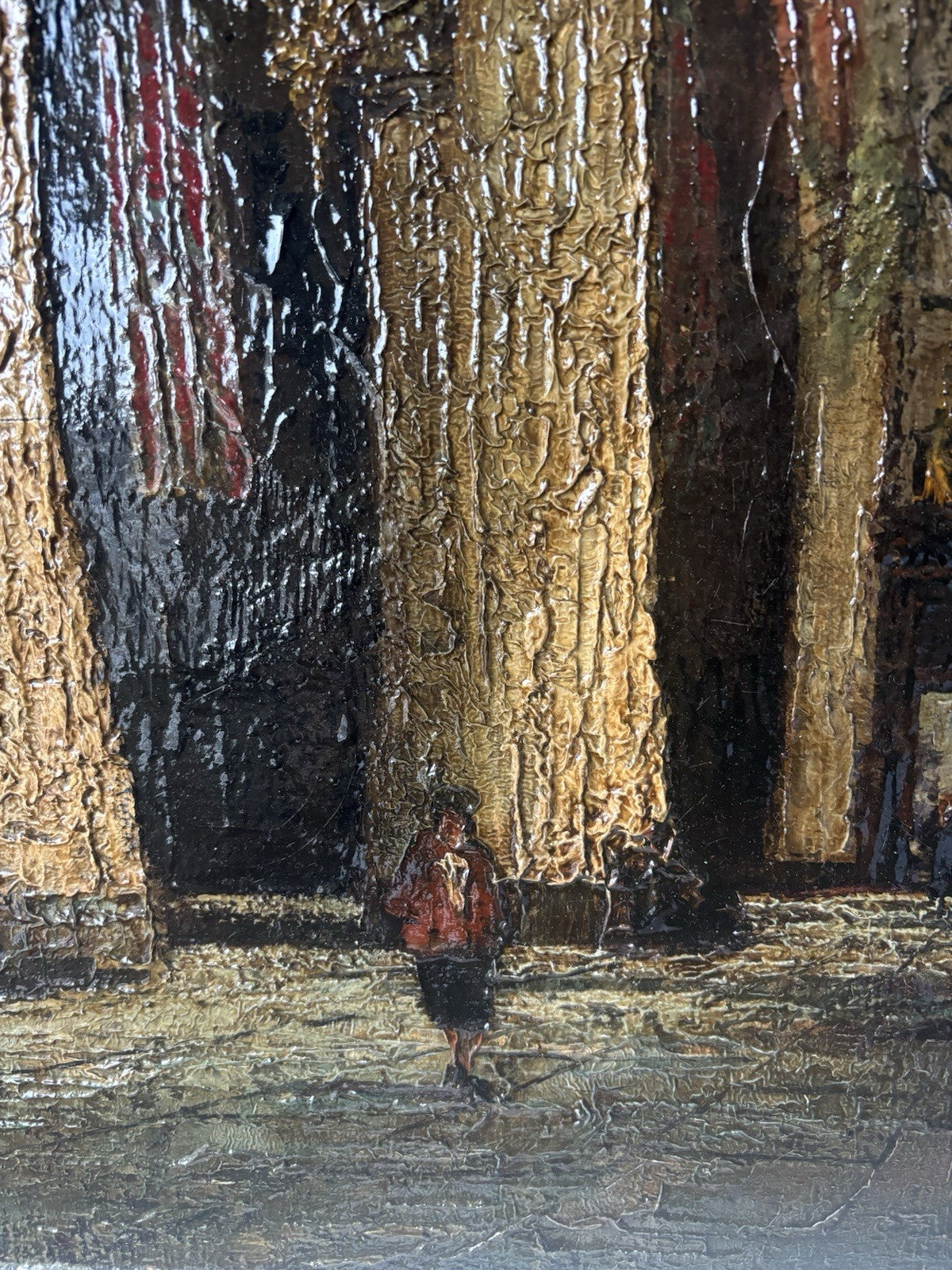 Atmospheric Church Interior Oil Painting with Light by A.J. Zwart