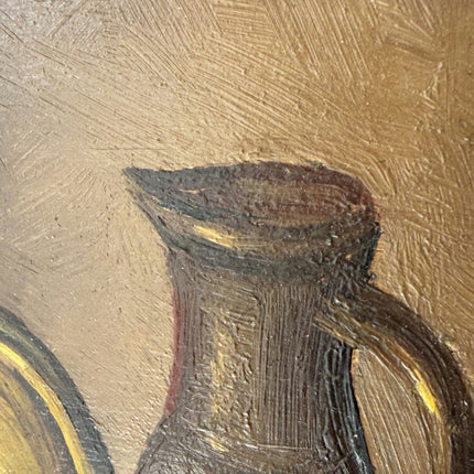 Authentic Still Life Oil Painting "Earthen Jug" Refined Small Artwork Holland Art Shop