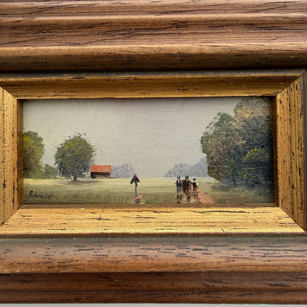 Authentic Landscape Oil Painting "Wooden Frame" Timeless Small Artwork Holland Art Shop