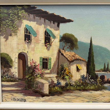Traditional Seascape Oil Painting "Coastal Villa" Expressive Large Art Holland Art Shop