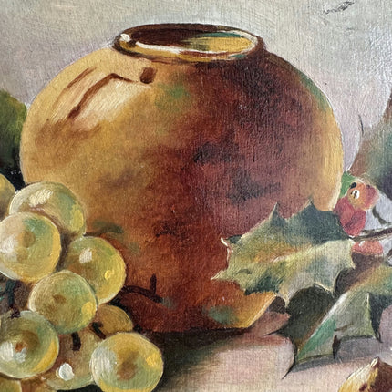 Traditional Still Life Oil Painting "Cluster Grapes" Vintage Artwork Holland Art Shop