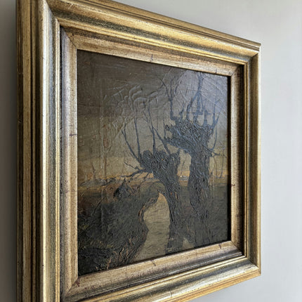Expressive Landscape Oil Painting "Twisted Tree" Vintage Art Holland Art Shop