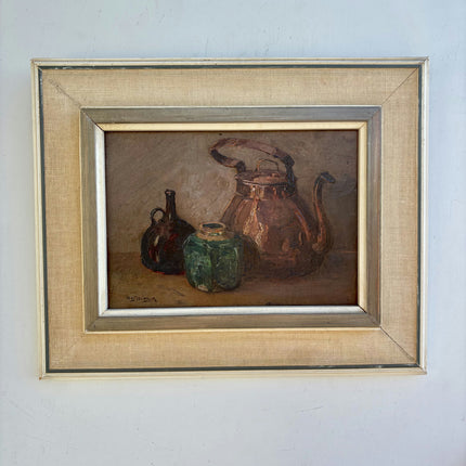 Handcrafted Still Life Oil Painting "Three Jugs" Traditional Small Artwork Holland Art Shop