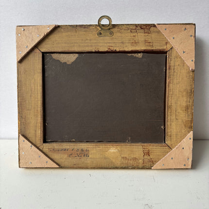 1881 Antique Landscape Oil Painting "Gilded Frame" Small Artwork Holland Art Shop