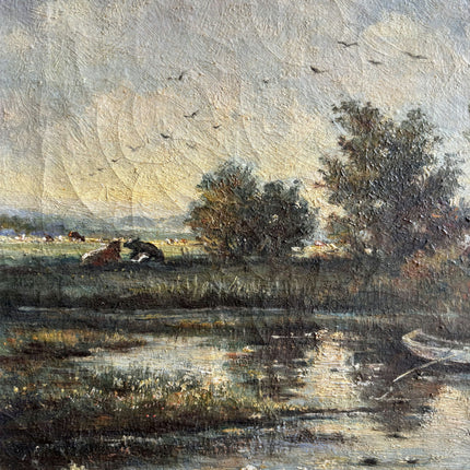 Authentic Landscape Oil Painting "Gilded Frame" Refined Artwork Holland Art Shop