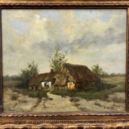 Authentic Landscape Oil Painting "Thatched Cottage" Timeless Artwork Holland Art Shop