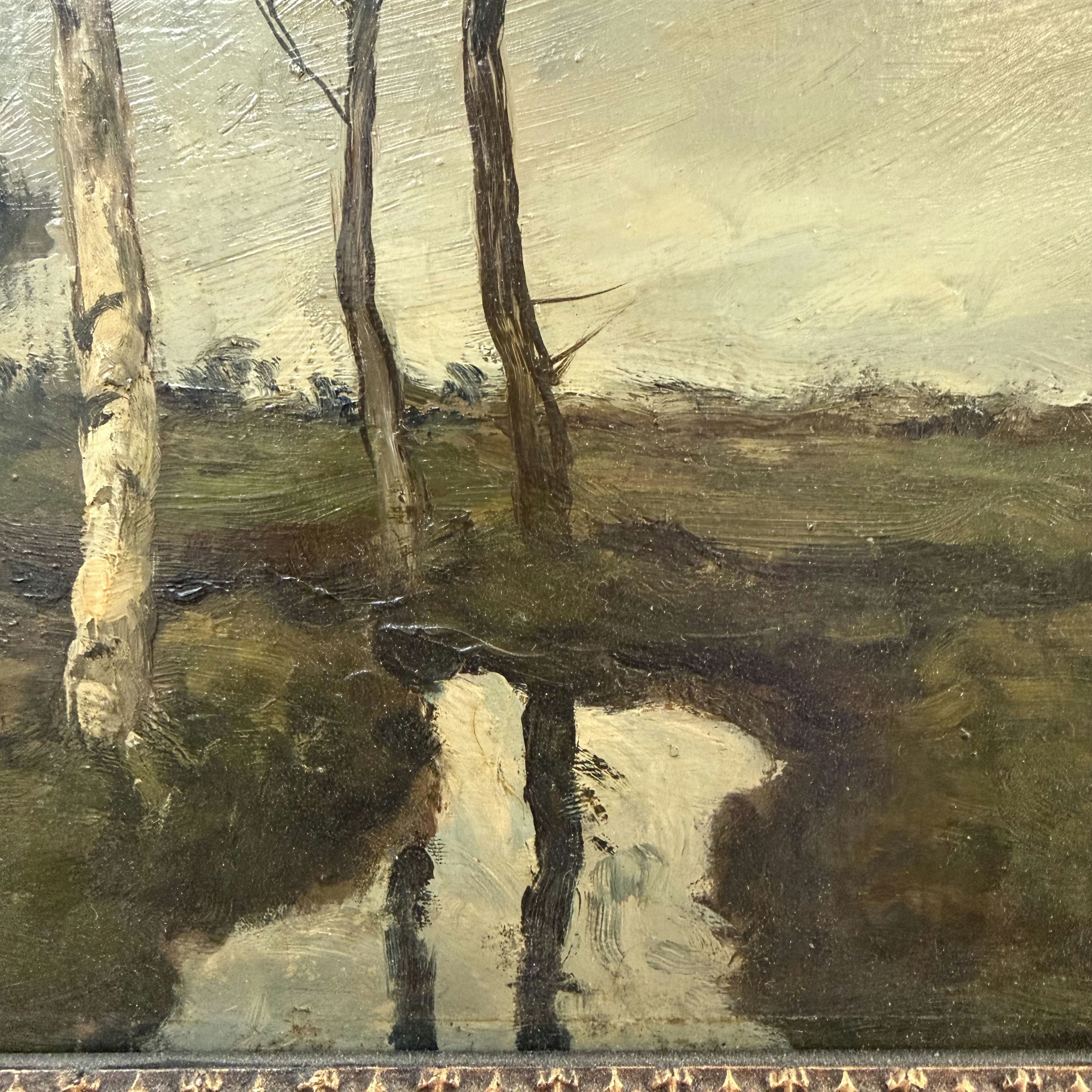 1879 Antique Landscape Oil Painting 