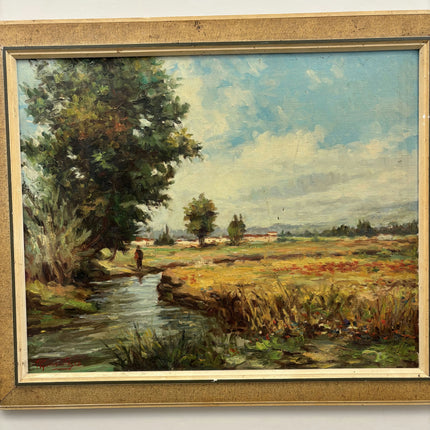 Handcrafted Landscape Oil Painting "Lonely Walker" Detailed Art Holland Art Shop