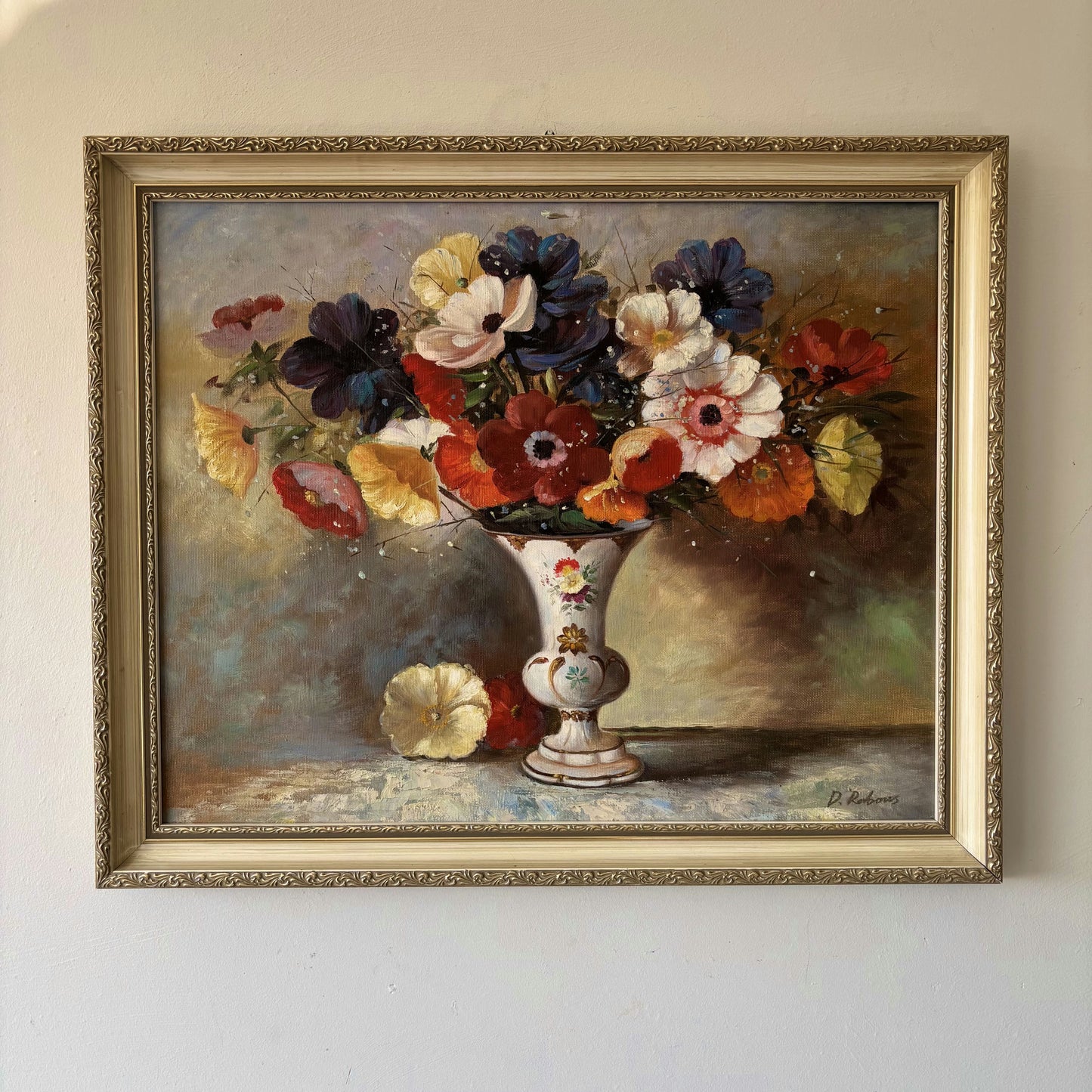 Figurative Oil Painting Floral Still Life "Floral Arrangement" Medium Art