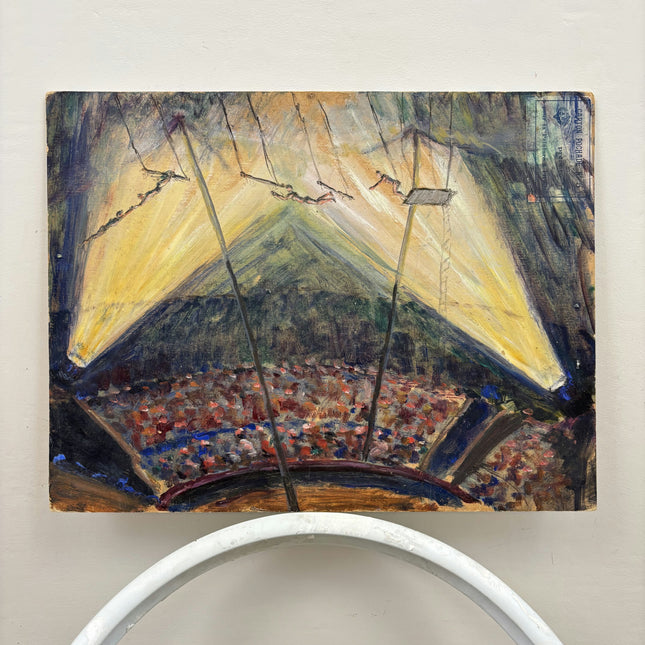 Classic Figurative Oil Painting "Flying Trapeze" Rustic Small Artwork Holland Art Shop