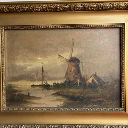 Original Landscape Oil Painting "Gilded Frame" Rustic Artwork Holland Art Shop