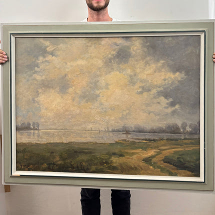 Large seascape oil painting year 1930. Sizing 115 x 89 cm
