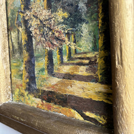 Vintage Landscape Oil Painting "Row Of Trees" Authentic Art Holland Art Shop