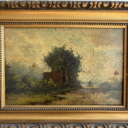 Detailed Landscape Oil Painting "Gilded Frame" Elegant Small Artwork Holland Art Shop