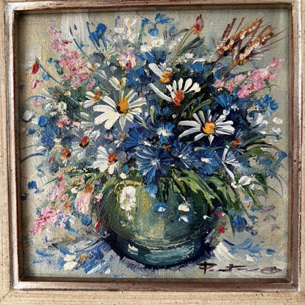 Striking Oil Painting Flowery Still Life "Flower Vase" Refined Small Artwork Holland Art Shop