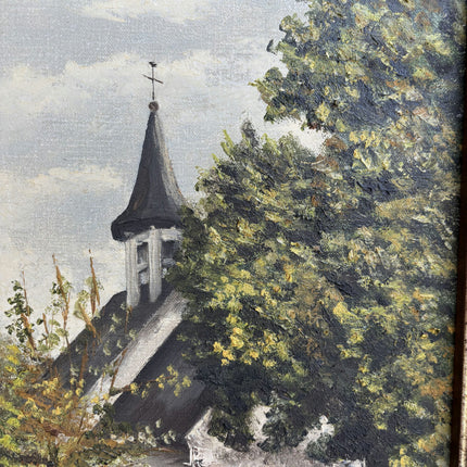 Refined Landscape Oil Painting "Village Church" Detailed Art Holland Art Shop