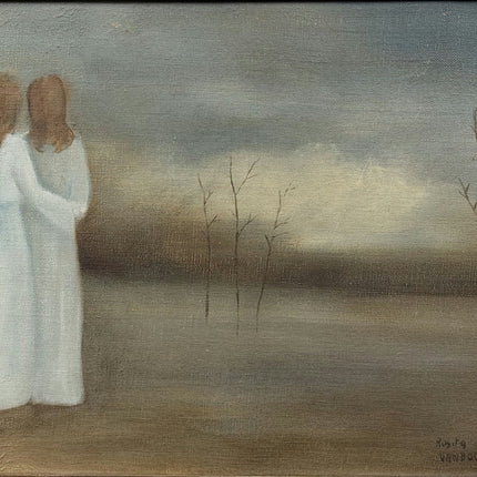 Classic Figurative Oil Painting "Two Sisters" Vintage Art Holland Art Shop