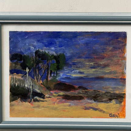 Handcrafted Seascape Acrylic Paint "Framed Painting" Refined Small Art Holland Art Shop