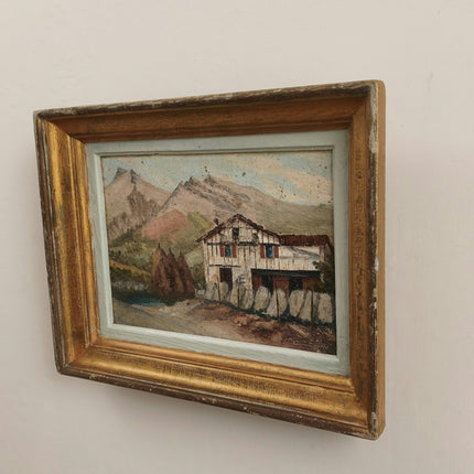 19th Century Antique Interior Oil Painting "Framed Painting" Small Artwork Holland Art Shop