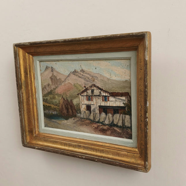19th Century Antique Interior Oil Painting "Framed Painting" Small Artwork Holland Art Shop