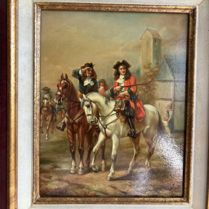 Handcrafted Figurative Oil Painting "Mounted Painting" Classic Small Art Holland Art Shop