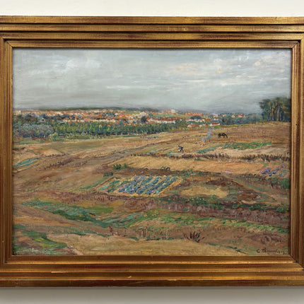 Detailed Landscape Oil Painting "Wheat Field" Handcrafted Artwork Holland Art Shop