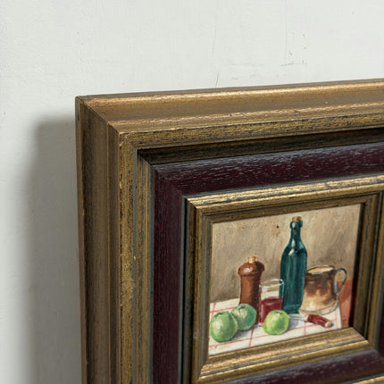 Original Still Life Oil Painting "Green Apples" Detailed Small Artwork Holland Art Shop