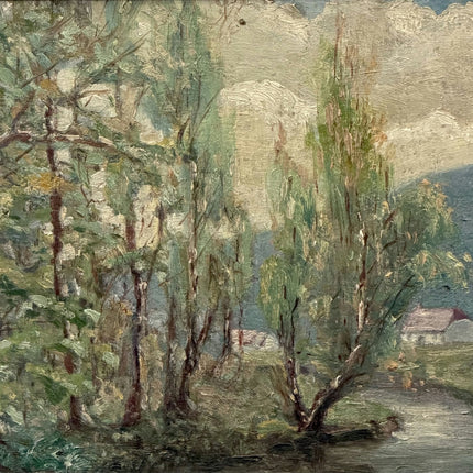 19th Century Antique Landscape Oil Painting "Framed Painting" Small Art Holland Art Shop