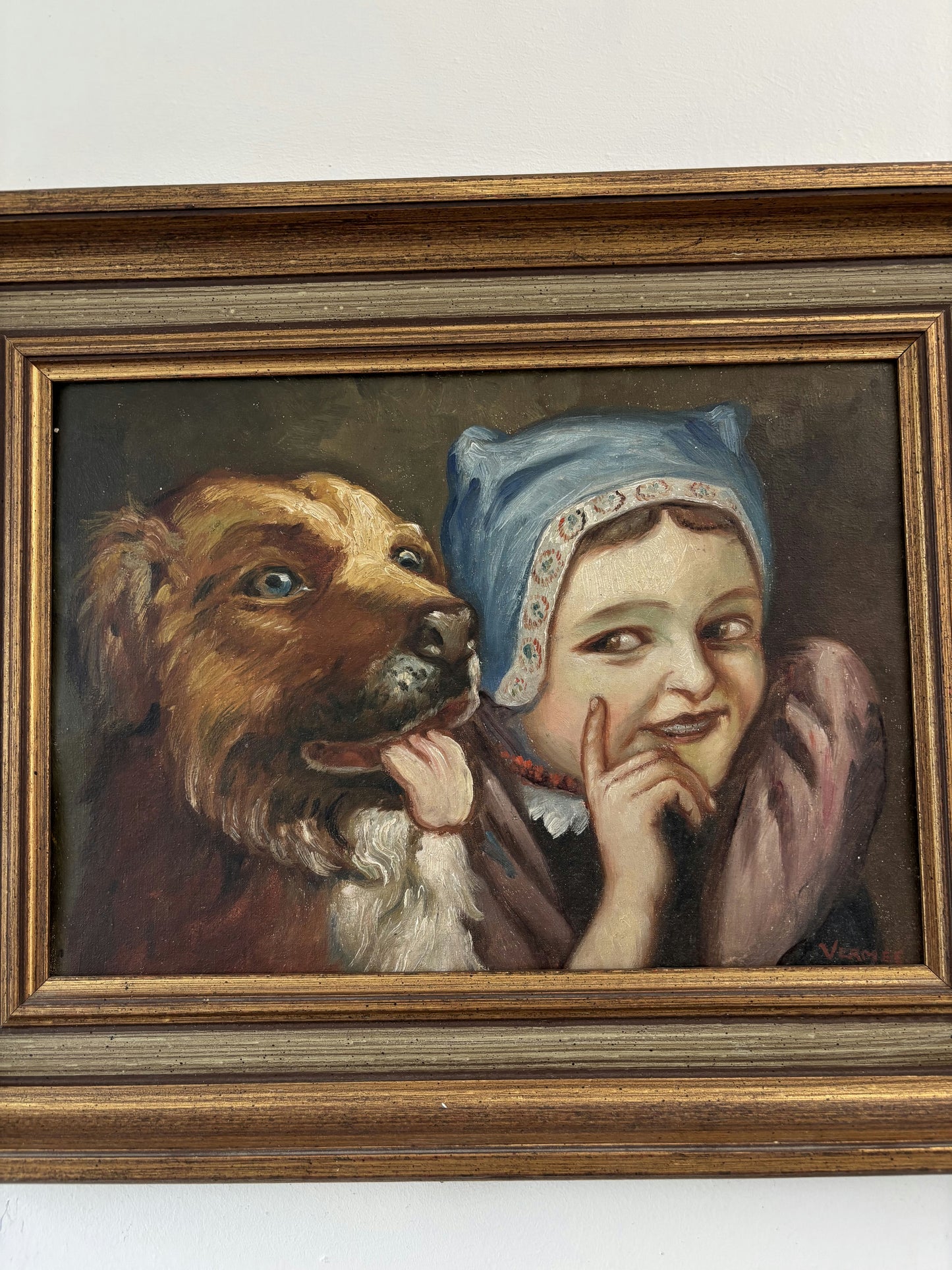 Traditional Oil Painting Animals "Playful Companions" Original Medium Artwork