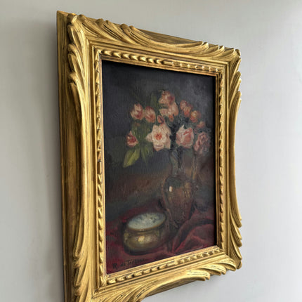 Detailed Floral Still Life Oil Painting "Flower Bouquet" Vintage Artwork Holland Art Shop