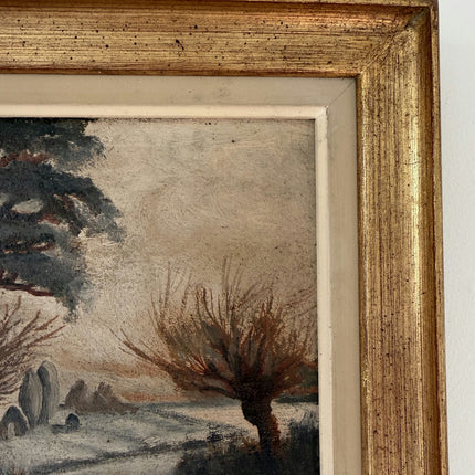 Traditional Oil Painting Winter Landscape "Winter Trees" Expressive Small Art Holland Art Shop
