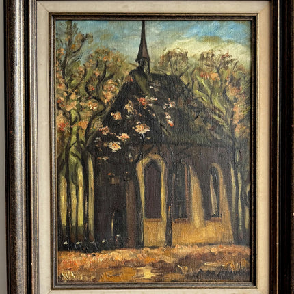 Timeless Landscape Oil Painting "Church Steeple" Original Art Holland Art Shop
