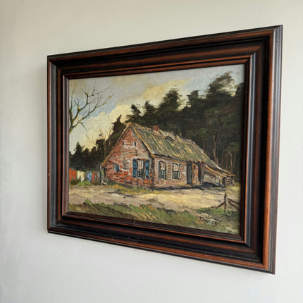 Expressive Landscape Oil Painting "Brick Cottage" Refined Artwork Holland Art Shop