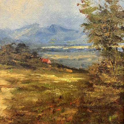 Detailed Landscape Oil Painting "Two Figures" Refined Small Art Holland Art Shop