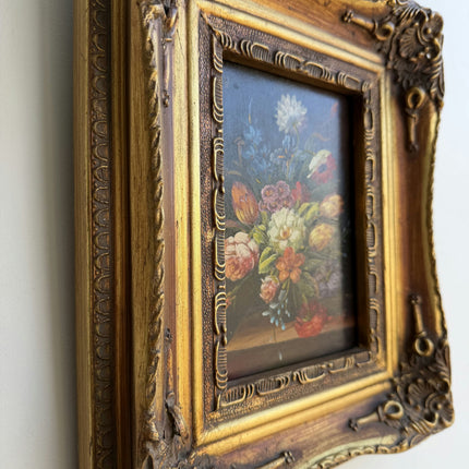 Expressive Floral Still Life Oil Painting "Floral Bouquet" Elegant Small Art Holland Art Shop