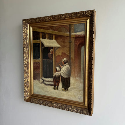 Elegant Figurative Oil Painting "Mother And Child" Authentic Art Holland Art Shop