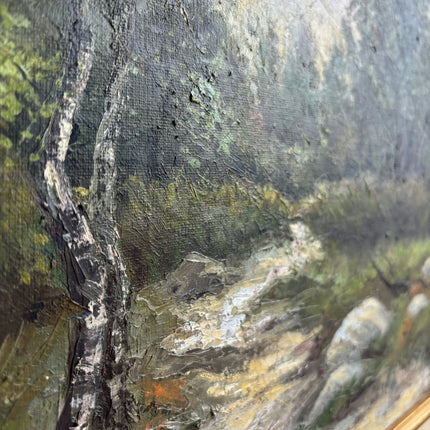 Handcrafted Landscape Oil Painting "Forest Stream" Elegant French Artwork Holland Art Shop