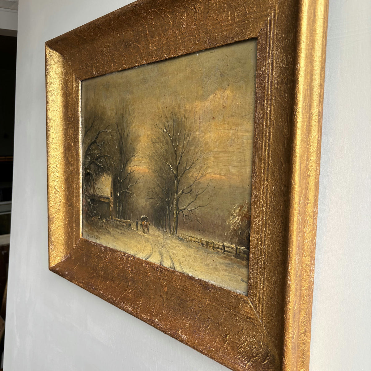 Authentic Winter Landscape Oil Painting 