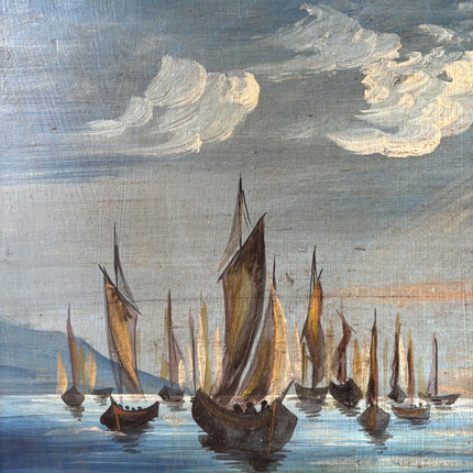 Handcrafted Seascape Oil Painting "Sailing Boats" Traditional Artwork Holland Art Shop