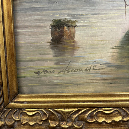 Handcrafted Harbor Scene Oil Painting "Harbor Scene" Traditional Large Artwork Holland Art Shop