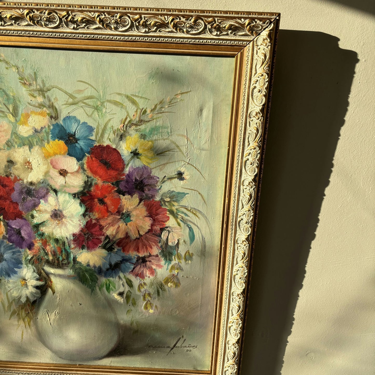 Classic Floral Still Life Oil Painting "Floral Arrangement" Medium Art