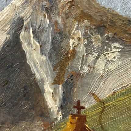 Traditional Landscape Oil Painting "Mountain Peak" Authentic Small Art Holland Art Shop