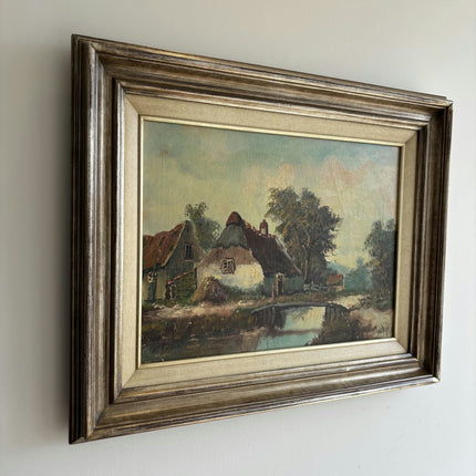 Handcrafted Landscape Oil Painting "Thatched Cottage" Timeless Art Holland Art Shop