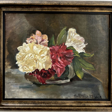 Handcrafted Flowery Still Life Oil Painting "Flower Vase" Rustic Art Holland Art Shop