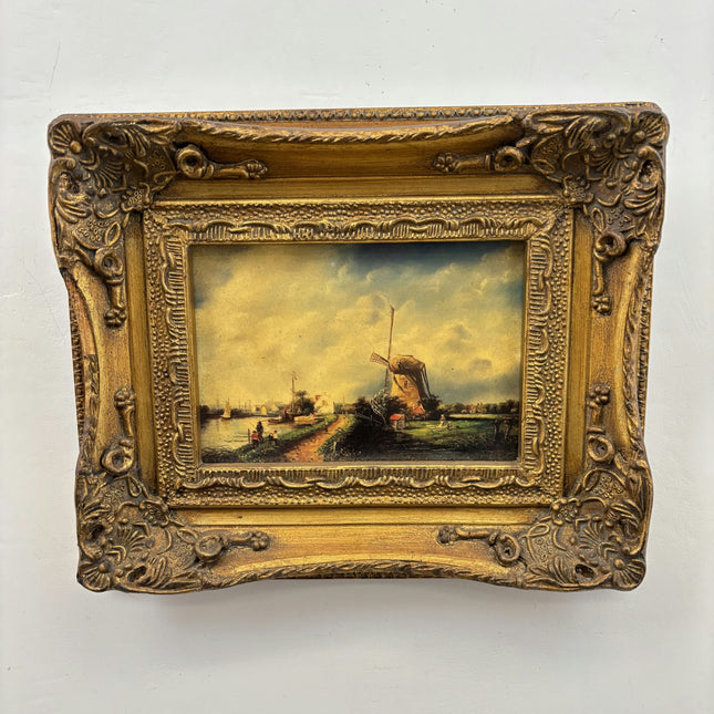 Expressive Landscape Print "Gilded Frame" Refined Small Artwork Holland Art Shop