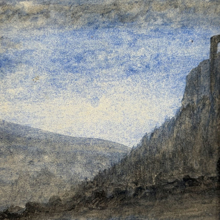 Original Landscape Aquarel "Wooden Frame" Rustic Small Artwork Holland Art Shop